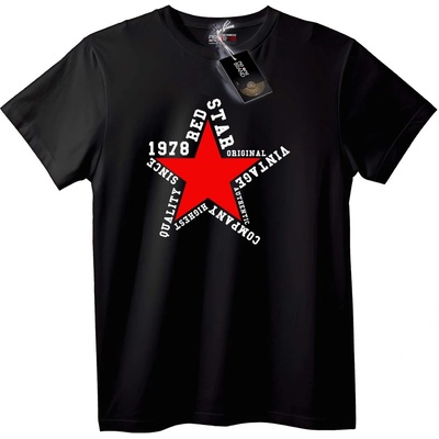 NOONEBRAND Тениска Червена Звезда Винтидж 1978 - XS, White