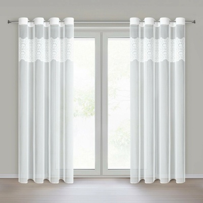 EUROFIRANY ZÁCLONA NA KRÚŽKOCH AFRODYTA 140X250 CM CM BIELA