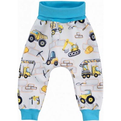 Esito Dětské softshellové kalhoty Stavební stroje tyrkysová