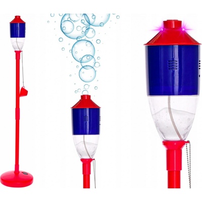 Bublifukovač lúč 132 cm na batérie so svetlom a náplňou 350 ml mix farieb modrá červená