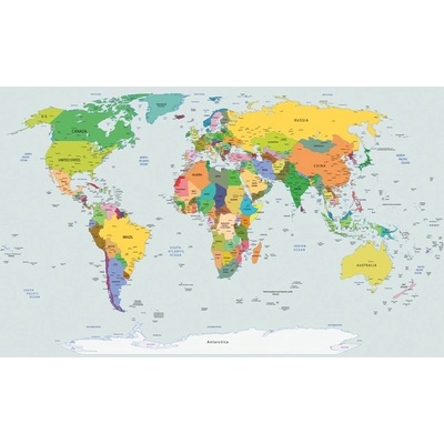 Preinterier Fototapeta - FT2395 - Mapa sveta – farebná papier - 254cm x 184cm
