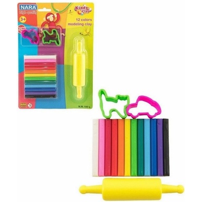 Teddies Plastelína / Plastelína Nara 100g 12ks s vykrajovátka 2ks