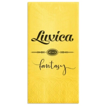 Luxica® Fantasy жълти салфетки с дискретен релеф и фин бордюр 2 слоя | 40 броя Сгъвка 1/8 (8765435678)