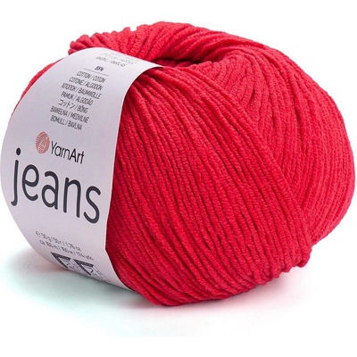 Pletací příze Gina / Jeans 50 g Varianta: 47 (90) červená šarlatová, Balení: 1 ks 43308/85098/240880