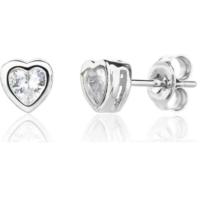 Jan Kos jewellery stříbrné náušnice s bílým kamenem 12119805