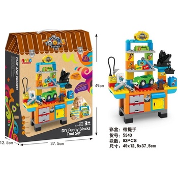 JDLT Stavební kostky Autodílna 92 ks