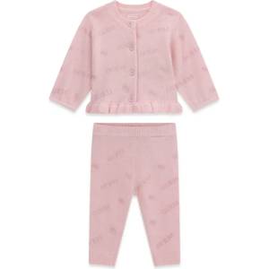 Guess Бебешки плетен комплект Guess от две части с жилетка с волан и клин