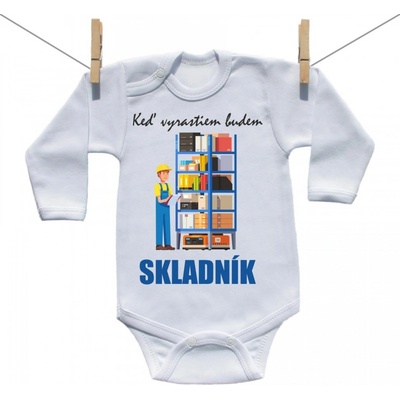 Boodyy Body s dlhým rukávom Keď vyrastiem budem skladník