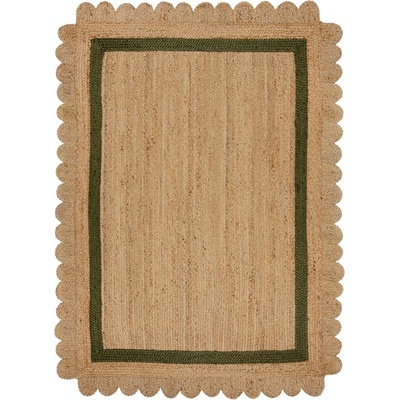 Flair Rugs Ръчно изработен ютен килим в тъмнозелен и естествен цвят 160x230 cm Grace Green - Flair Rugs (503119377870)