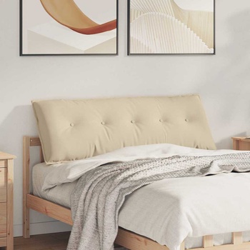 vidaXL Възглавница за гръб Крем 140 x 50 cm Микрофибърна тъкан (42014863)