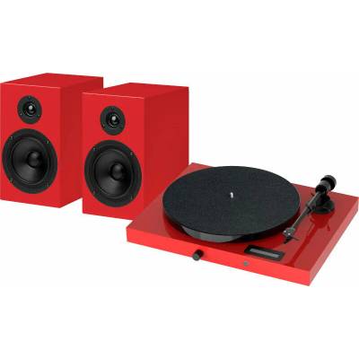 Pro-Ject Juke Box E1 + Speaker Box 5E OM5e High Gloss Red въртящата комплект (SET JB E1 SPKR BOX 5E HGR)