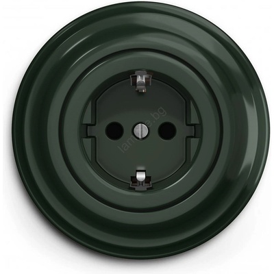 Reblig - Ретро домашна розетка с рамка SCHUKO 230V/16A зелена (RG0061G)