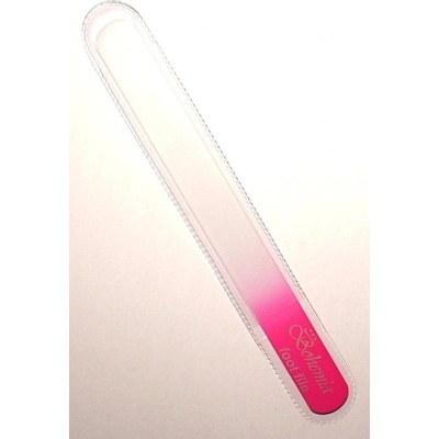 Bohemia Crystal pilník na nechty velký skleněný 200 mm růžový