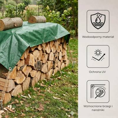 Springros krycí plachta s oky 4 x 7 m 120g PE zelená PROTECT GA2129-XG