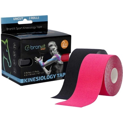 Bronvit Sport Kinesio Tape set černá + růžová 2 x 5 cm x 6 m