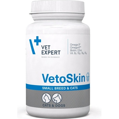 VetExpert VetoSkin Small breeds doplňky stravy pro psy a kočky 60 tablet