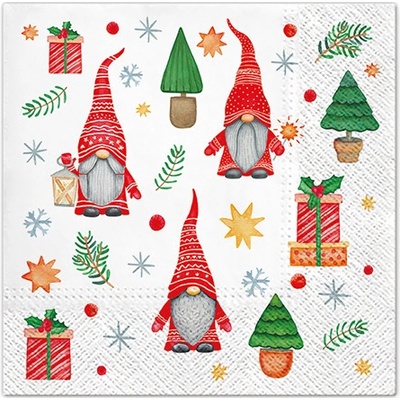 TaT Ubrousky Gnomes and Gifts 33x33cm