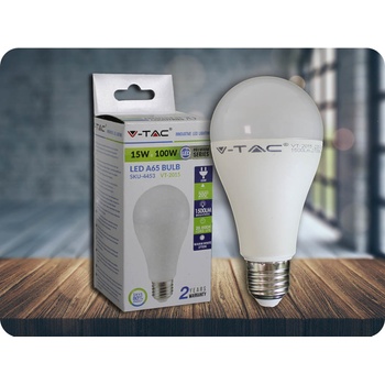 V-Tac E27 LED žiarovka 15W, A65 Denná biela