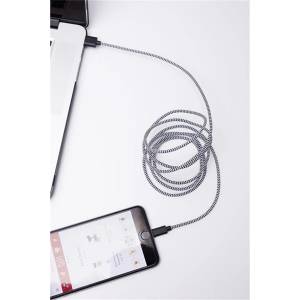 Kikkerland US113-BK-EU кабел Lightning с текстилно покритие в черно и бяло (US113-BK-EU)