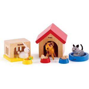 Hape Комплект дървени мини мебели Hape - Къщички за домашни любимци (H3455) - kindermarket