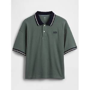GAP Детска oversize поло тениска с лого GAP GAP | Zelen | Момчешки | XS