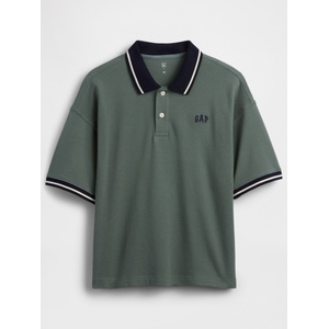 GAP Детска oversize поло тениска с лого GAP GAP | Zelen | Момчешки | XS
