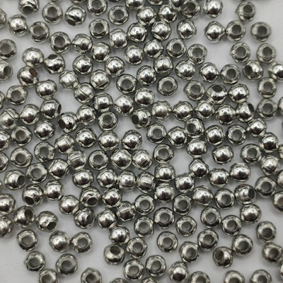 Kovové korálky 3,8 mm - platinové 5 ks