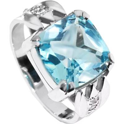 Stuchlík zlatý prsten s topazem a diamanty 014983