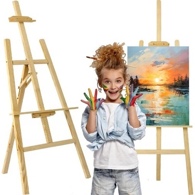Maaleo Dřevěný malířský stojan 170cm hnědý – Zboží Dáma