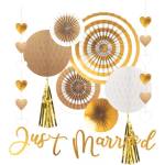Amscan Комплект сватбена декорация - Just Married Golden