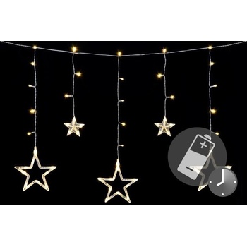 NEXOS Vianočná reťaz hviezdy 0,6 m 61 LED tepleá biela