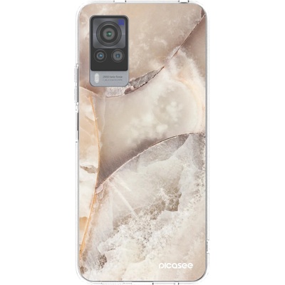 Pouzdro Picasee silikonové Vivo X60 Pro 5G Cream marble čiré