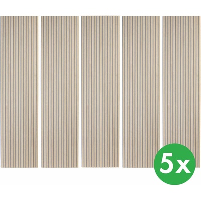 B2B Partner Dřevěný akustický panel, 2400 x 600 mm, B2BP003, balení 5 ks, dub