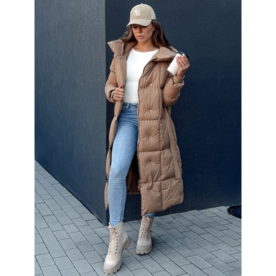 Dstreet dámska dlhá bunda/kabát CLOUTIQUE TY4370 Béžová