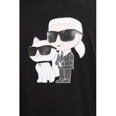 Karl Lagerfeld Памучна тениска Karl Lagerfeld в черно с принт 544241.755061 (544241.755061)