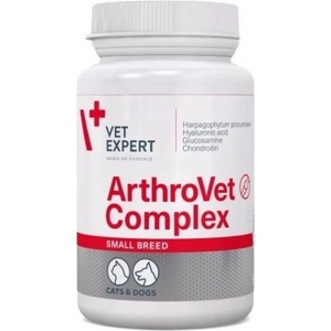 VetExpert ArthroVet Complex Small Breed & cats - хранителна добавка за кучета мини породи и котки, при дисфункция на ставните хрущяли и ставите, 60 капсули, Vet Expert - Полша