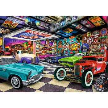 Trefl - Puzzle Premium Plus Tea Time: Car Collector's Garage - 1 000 piese