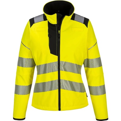 Portwest hi-vis pw381 / Дамско софтшел яке, светлоотразително - hv жълто/черно xl (pw381ybrxl)