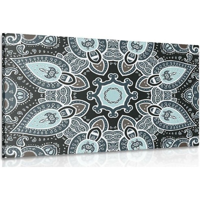 Obraz Mandala s indickým motivem v světlé modré - 150x100