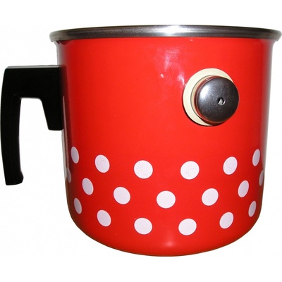 Metalac Mlékovar červený s puntíky 16 cm 2l