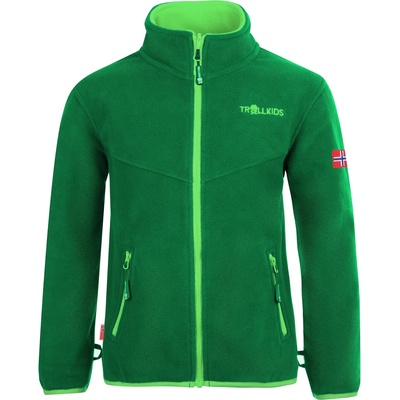 TROLLKIDS Детско поларено яке Trollkids Kids Oppdal Jacket XT Fleece jacket - Dark Green / Bright Green - размер 176 (EU) (703-2397-0220)