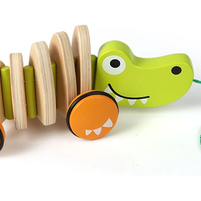 HaPe International Дървена играчка за дърпане Hape - Крокодил (H0348)