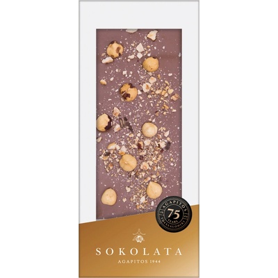 SOKOLATA AGAPITOS Mléčná s lískovými ořechy 100 g
