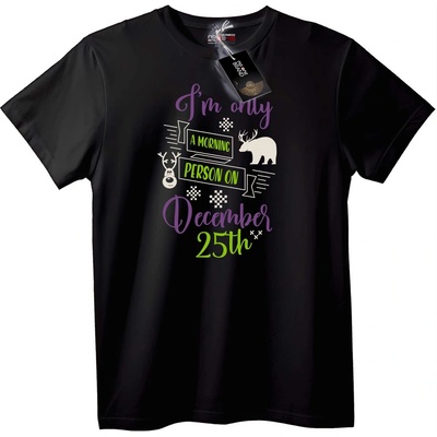 NOONEBRAND Тениска Коледен Сутрешен Тип - 5XL, Black