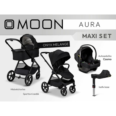 Moon Kombinovaný AURAs autosedačkou a bázou Maxi Onyx Melange 2026