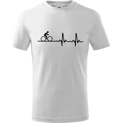 Cyklo ekg bicykel tričko detské biela