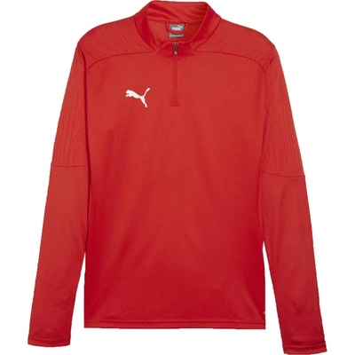 Puma pánske futbalové tričko TEAMFINAL TRAINING 1/4 ZIP červená biela