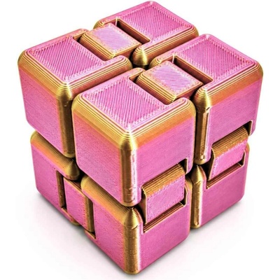Antistresová kostka Infinity Cube Svíčkománie3D Růžovo zlatá lesklá