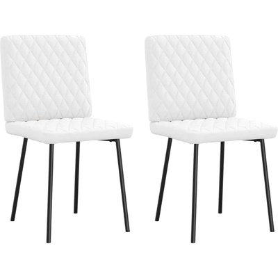 vidaXL Трапезни столове, 2 бр, бели, изкуствена кожа (4101119)