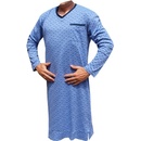 Pánská pyžama Xcena pánská noční košile dl.rukáv modrá